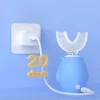 360° Sonic Electric Toothbrush for Kids Children U Shape Automatic Silicone Tooth Brush Smart Timer Rechargeable Blue Light IPX7 6